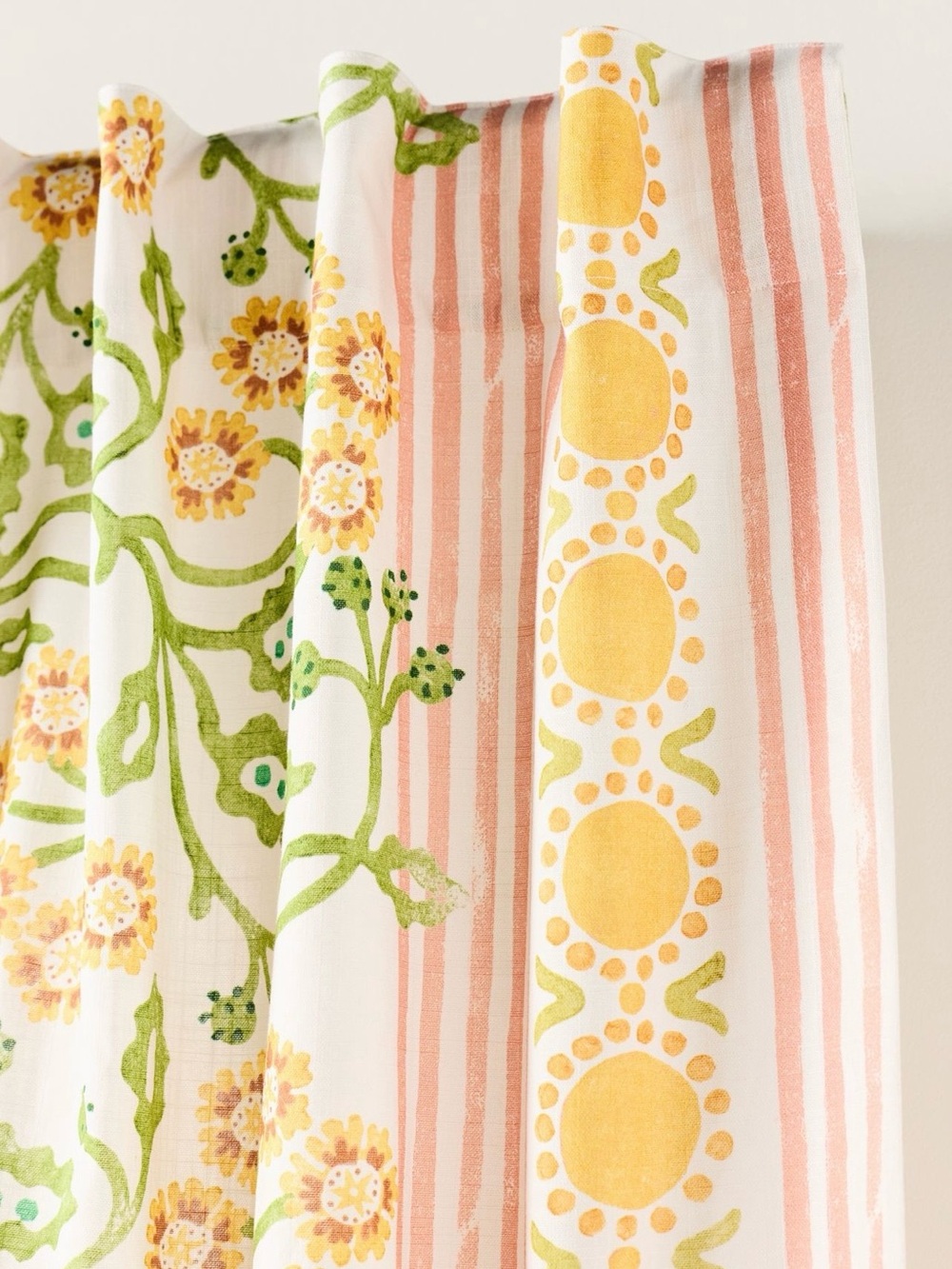 Anthropologie Ellen Merchant Cotton Printed Floral Curtain - Picture 2 of 4